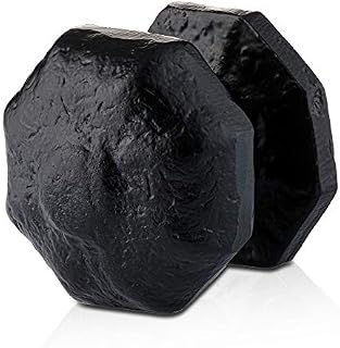 XFORT 63mm Black Antique Centre Door Knob Octagonal, Black Centre Door Knobs, Vintage Cast Iron Door Knob, Antique Door Knob, Cast Iron Door Knob, Black Antique Door Knob for Exterior Front Door.