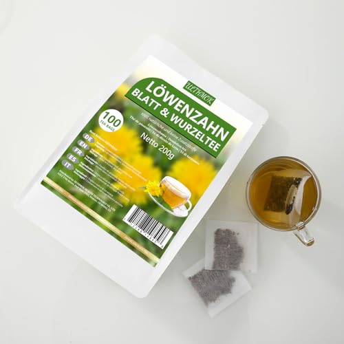 Löwenzahntee Löwenzahnwurzel 100 Teebeutel, Dandelion root leaf tea 100% natürlich und ohne Zusatzstoffe
