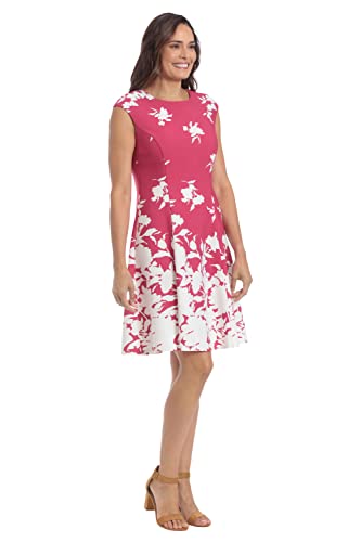 Image of London Times Womens Dresses Cap Sleeve Fit and Flare - Elegant Summer Cocktail Graduation Garden Party Wedding Guest Dress