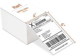 Itari 4x6 Direct Thermal Shipping Labels,Fan-fold Shipping Labels 500 PCS,BPA Free Permanent Adhesive,Commercial Grade Packaging Labels for Address Mailing Postage USPS UPS FedEx Amazon Ebay