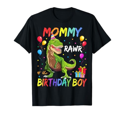 Mommy Dinosaur Shirt Funny Cute Birthday Boy Family Apparel Camiseta