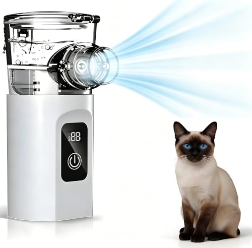 Portable Cat Humidifier,Low-Noise Pet Spray,Full Set in One Package, IPX6 Waterproof, 1800mAh Battery, Quiet Operation,Easy to Use for Home & Travel