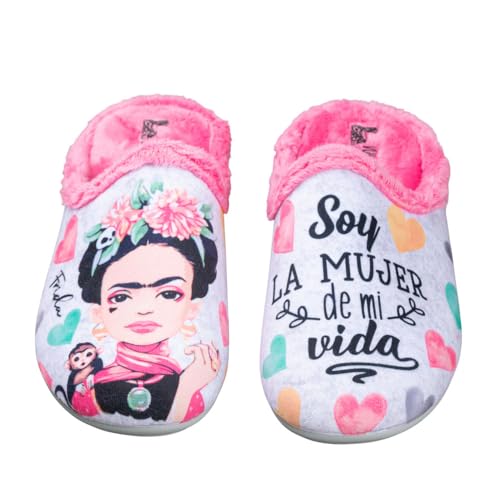 VULCA-BICHA 1371-25 Zapatilla DE CASA Frida Kahlo Mujer Rosa 39