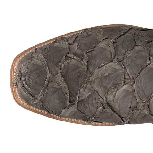 Dan Post Boots Mens Riggs Pirarucu Embroidered Square Toe Pull On Dress Boots Mid Calf - Black, Brown4