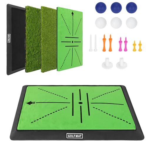Tapis de frappe de golf avec système de retour et accessoires d'entraînement portables