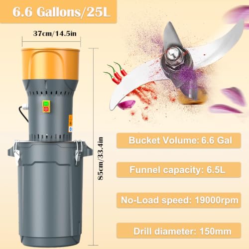 Image of 6.6 Gallon Electric Corn Grinder Mill for Chicken Feed, Grain Mill Grinder