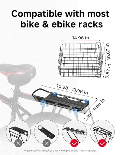 KEMIMOTO Dog Rear Bike Basket