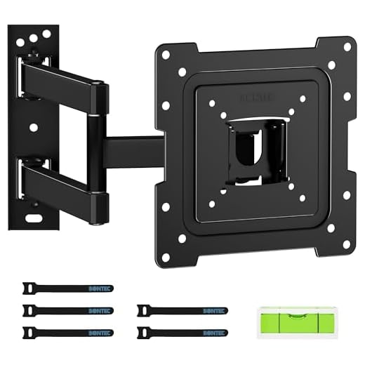 BONTEC TV-väggfäste för de flesta 13–42 tum LED/LCD/OLED platt-TV/skärmar, svängbar lutning, utdragbar och infällbar TV-väggmontering med ledarmar upp till 35 kg, Max VESA 200 x 200 mm