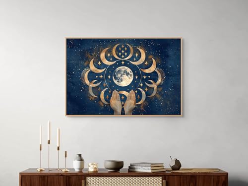Art mural céleste abstrait phases de la lune cadeau crémaillère - 2