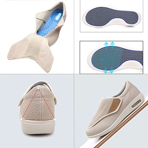 Sapatos Diabéticos para Homens Largura Extra Larga,Unissex Leve Ortopédico Sapatos para Edema E Pés