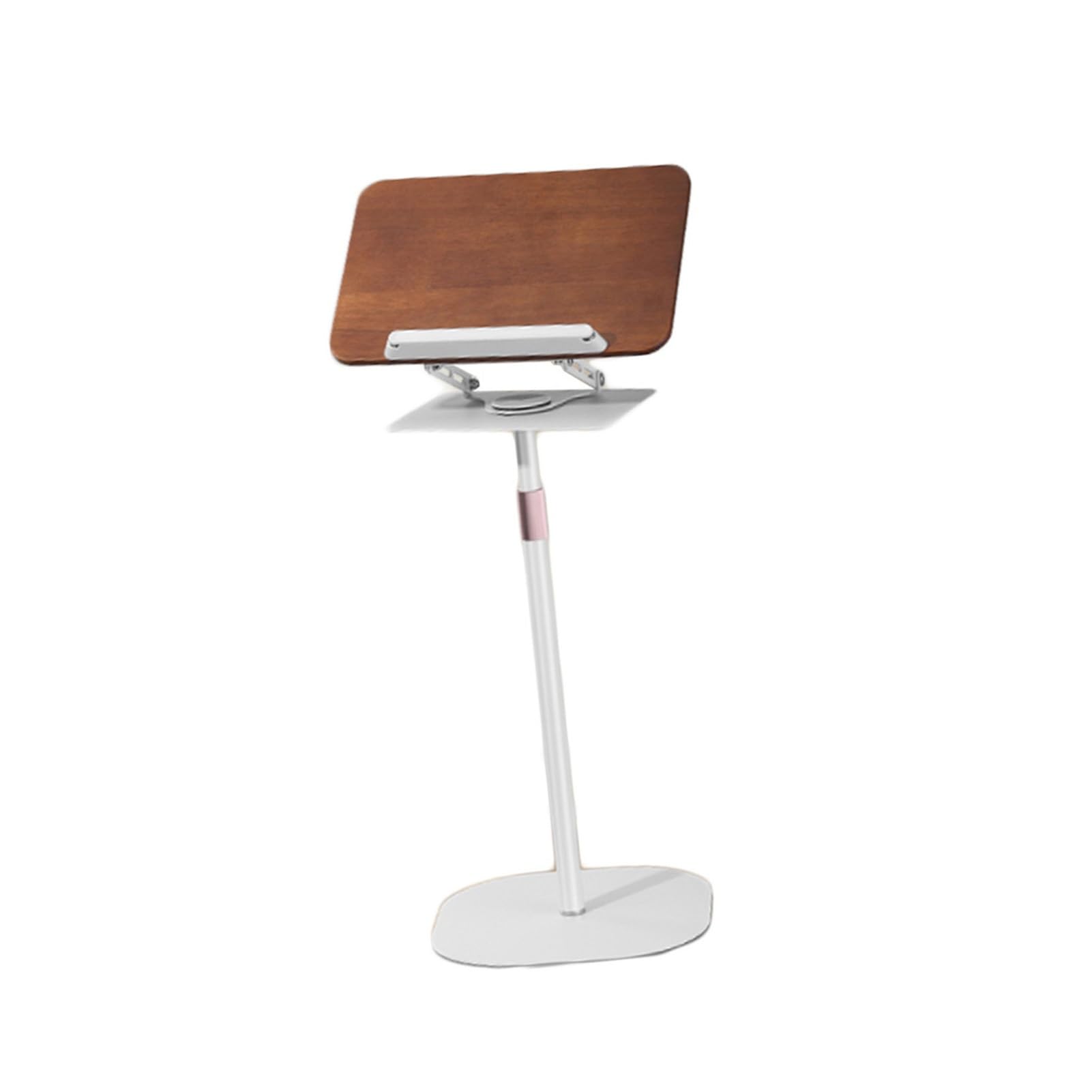Soporte de lectura, soporte de escritorio for tableta portátil | Con clips de página con resorte, for libros, portátiles, recetas musicales, papel de dibujo(White,51-119cm)