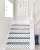 FLFK Black and White Patterns Stair Decals Set of 5 - Stair Stickers Decals Peel and Stick Vinyl for Stair Riser, 39.3" W x 7.08" H #2