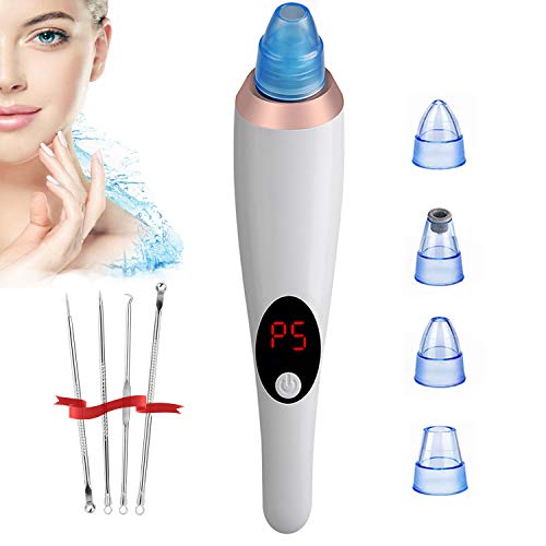 Blackhead Remover Vacuum - Pore Vacuum Cleaner Tool Nose Blackhead Remover Electric Blackhead Vacuum Cleaner with 4 Replaceable Suction Head(Gift - a Set Acne Needle)