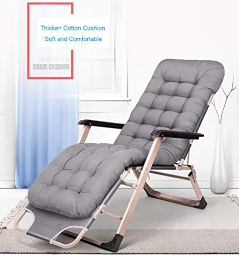 Chaise longue de jardin inclinable à gravité zéro grise pliante - 4
