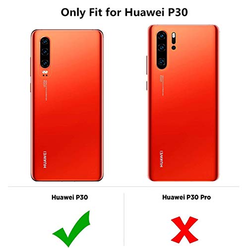 Icovercase Compatible With Huawei P30 Wallet Case, Premium Pu Magnetic Leather Card Slots Holder Kickstand Soft Tpu Flip Cover Case (Black+Khaki) #TOP1