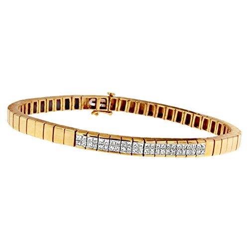 Original Classics 14K Yellow Gold Princess Cut Diamond Banded Bracelet (1.00 cttw, G-H Color, VS1-VS2 Clarity)