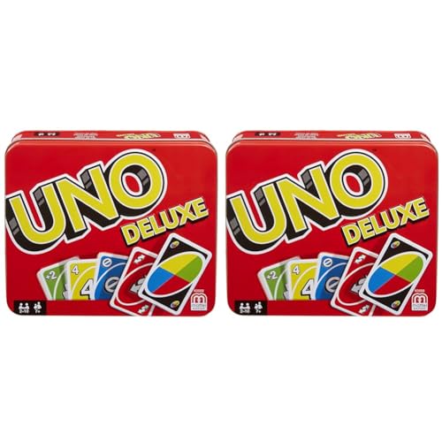 Mattel Games UNO Deluxe, Juego de Cartas (Mattel K0888) (Paquete de 2)
