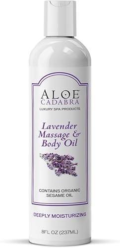 Aloe Cadabra Aceite de masaje corporal para hombres, mujeres, parejas, masaje terapéutico relajante, aromaterapia, aceite hidratante de baño y