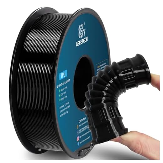 Geeetech TPU Filament 1.75mm, Shore 95A Flexible 3D Printer Filament with High Elasticity, 1KG (2.2lbs) Spool, Dimensional Accuracy ±0.03mm, Fits Most FDM Printers (Black)