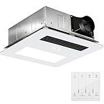 Quiet Bathroom Exhaust Fan with Light and Heater | 4-in-1 Bathroom Ventilation System | 1800W Heating Power, 190 CFM, Ultra-Low 30dB Operation | Energy Efficient, Easy Installation for Bathrooms