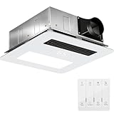 Top 10 Reviews of the Best Bathroom Ceiling Heater Options 9 Quiet Bathroom Exhaust Fan with Light and Heater | 4-in-1 Bathroom Ventilation System | 1800W Heating Power, 190 CFM, Ultra-Low 30dB Operation | Energy Efficient, Easy Installation for Bathrooms