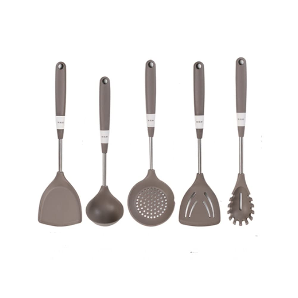 Utensilios de Cocina Grises, Juego de Utensilios de Silicona, Mango multifunción, espátula Antiadherente, cucharón, batidores de Huevos, Pala