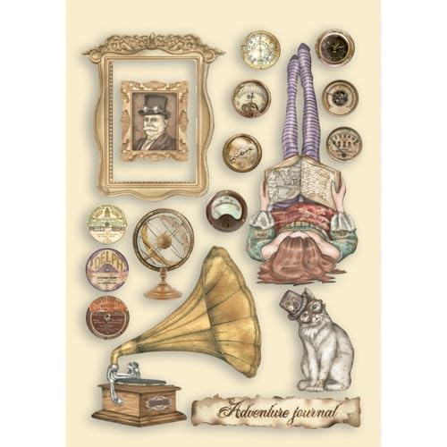 Stamperia International, Kft Colored Wooden Shape A5-Lady Vagabond Lifestyle Cat, Various