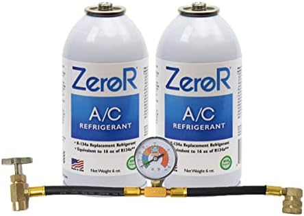 ZeroR AC Recharge Refrigerant Kit for R134a Systems | 32oz R134a Equivalent | Eco-Friendly Natural Gas