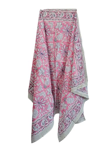 Hand Block Print Sarong, Women Bikini Multi Colour Cover Pareo Hand Dyed Scarves Indian Hand Block Print Scarves,Stole Cotton Scarves Size 44x72 Inch ss017