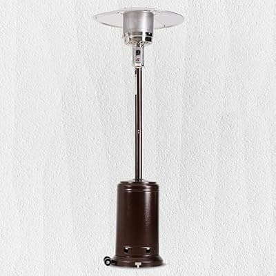 Bigacc Outdoor Patio Heater 41,000BTU Propane Patio Heaters for Outdoor Use With Round Table Design,Tall Standing Hammered Auto Shut Off & Tip-Over Protection, Bronze