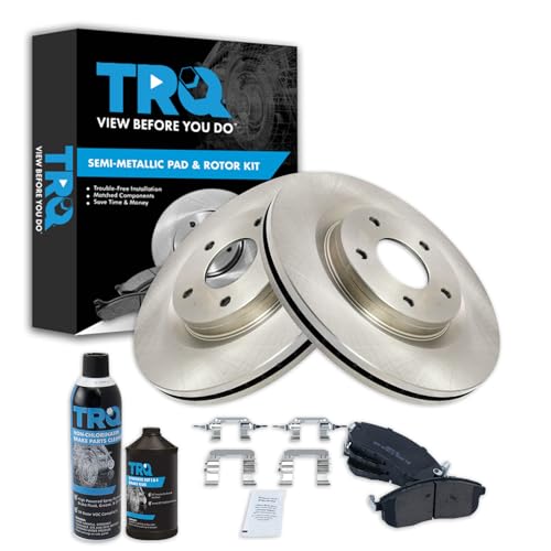 TRQ Front Brake Pad & Rotor Kit Brake Chemical Kit Brake Pads Brake Rotor Semi-Metallic Compatible with 2011-2017 Nissan Juke 2017-2019 Sentra