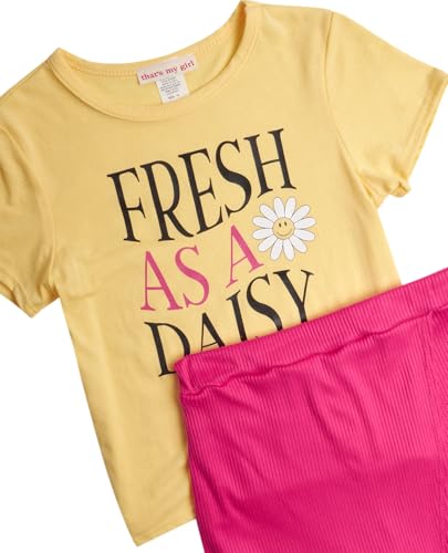 Image of that's my girl Girls Leggings Set - 4 Piece Mix and Match Flare Leggings, Short and Long Sleeve T-Shirt, Skort : Made in USA