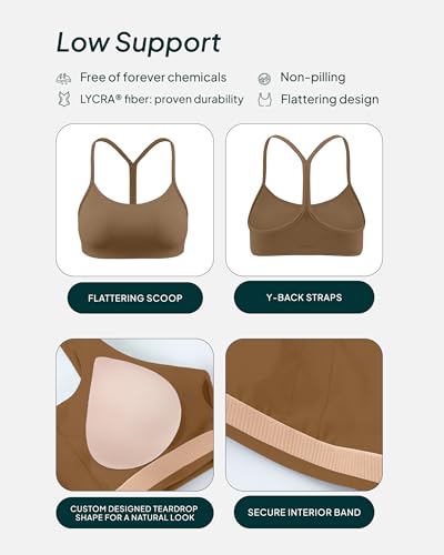 Image of PAVOI ACTIVE Yoga Racerback Bras for Women - Buttery Soft Low Support Scoop Neck Y-Back Thin Strap Sports Bra - FlexFlow