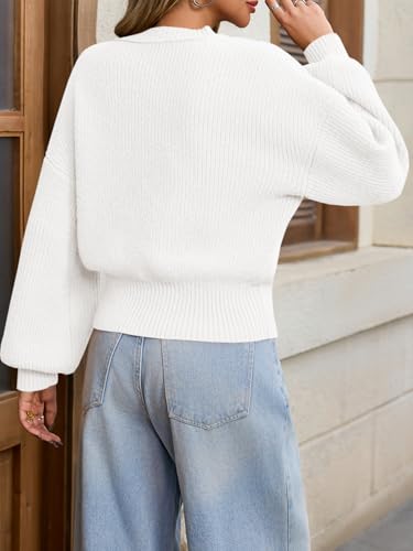 Image of Saodimallsu Womens Batwing Long Sleeve Sweaters Casual Crewneck Loose Chunky Knit Fall Pullover Tops