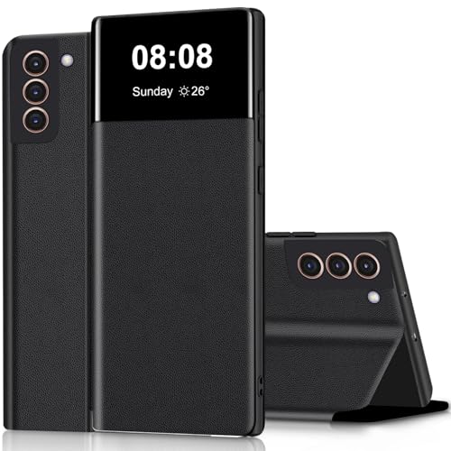 Étui Samsung S21 Plus à rabat avec support noir et compartiment carte