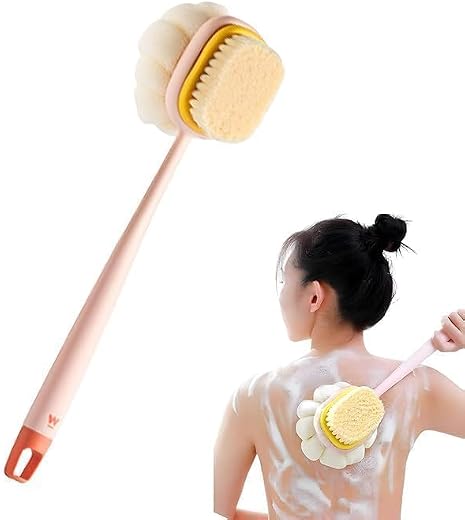 OLMARTT KITCHENWARE Premium 2-in-1 Body Bath Brush with Long Handle &amp; Soft Bristles | Back Scrubber for Deep Cleaning &amp; Ex...