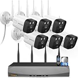(2026 Update) Wireless WiFi Outdoor Security Camera System with Dual Antenna Cameras, 55% Stronger Signal, 130° Wide Angle, 2-Way Audio, No Monthly Fee, Home NVR Security System