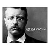 AMERICAN LUXURY GIFTS Teddy Roosevelt 'Hard To Fail' Quote, 10x8 Unframed