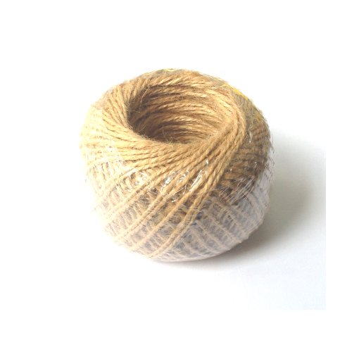 LWR CRAFTS Jute Cord 1.5mm, Natural – 225 ft Single Pack, Ball-Wound – Craft Twine for Gift Wrapping, Tags, DIY Photo Display with Mini Clothespins, Rustic Home & Party Décor