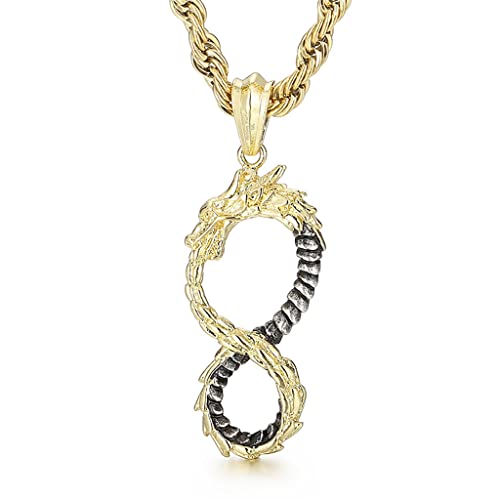 Collier dragon Ouroboros pendentif vintage pour sublimer un look streetwear et hip hop masculin