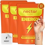 Nectar Energy Patches with Caffeine | Vitamin B3, B5, B6 & Taurine Transdermal Patches | Clean Daily Energy Support for Women & Men | Focus & Vitality Patch | 30 Count