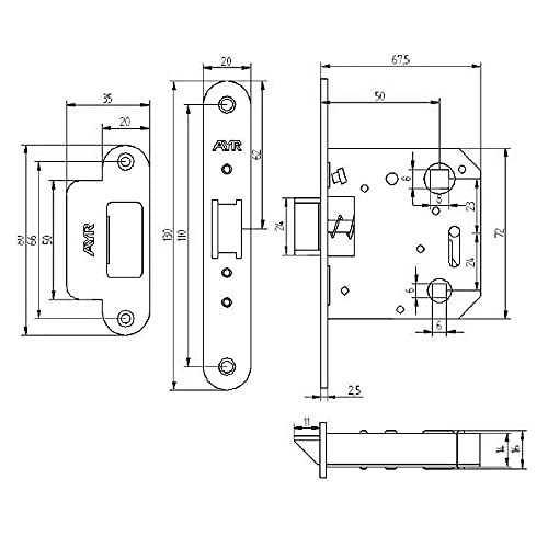 Miniatura 2 de Picaporte Unificado 801-50 Acabado Níquel Satinado