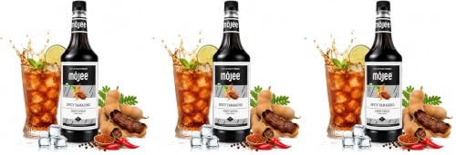 Image of Mojee Spicy Tamarind Syrup | Tangy & Spicy Tamarind-Flavored Syrup for Mocktails, Cocktails, Chaat Drinks & Indian Beverages | Bar & Cafe Essential - 1L (Pack of 3)