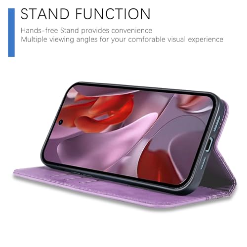 Étui portefeuille Google Pixel 9A 2025 aimanté avec support violet - 6
