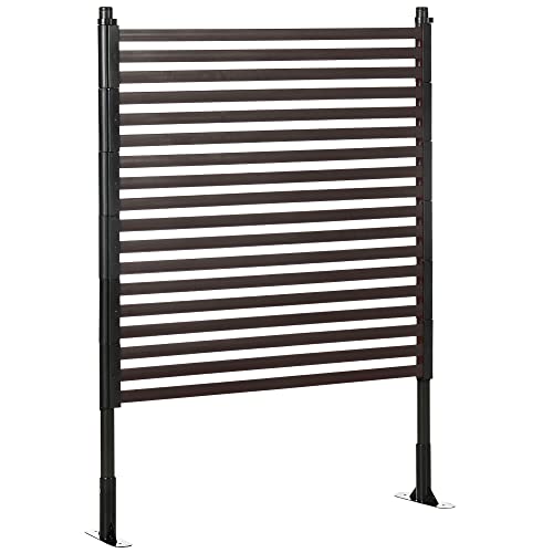 Outsunny Panneau clotûre de jardin brise vue en métal extérieur avec pieds ou piquets à planter, modulaire, 93L x 22l x 124H cm