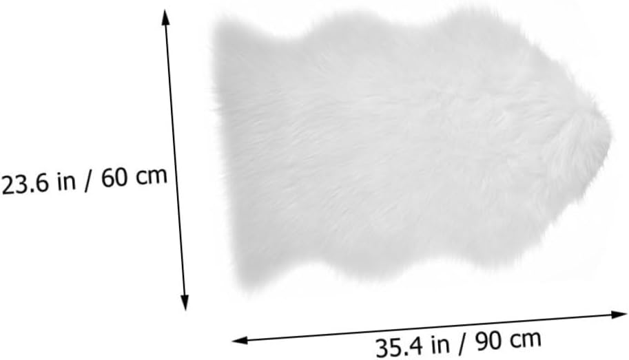 Garneck 4pcs Plush Carpet Floor Trim Non Skid Rug Fluffy Rugs White Furry Rug Decorative Floor Mat Shaggy Rugs for Living Room Home Floor Cushion Floor Decorative Mat Plush Decorative Mat