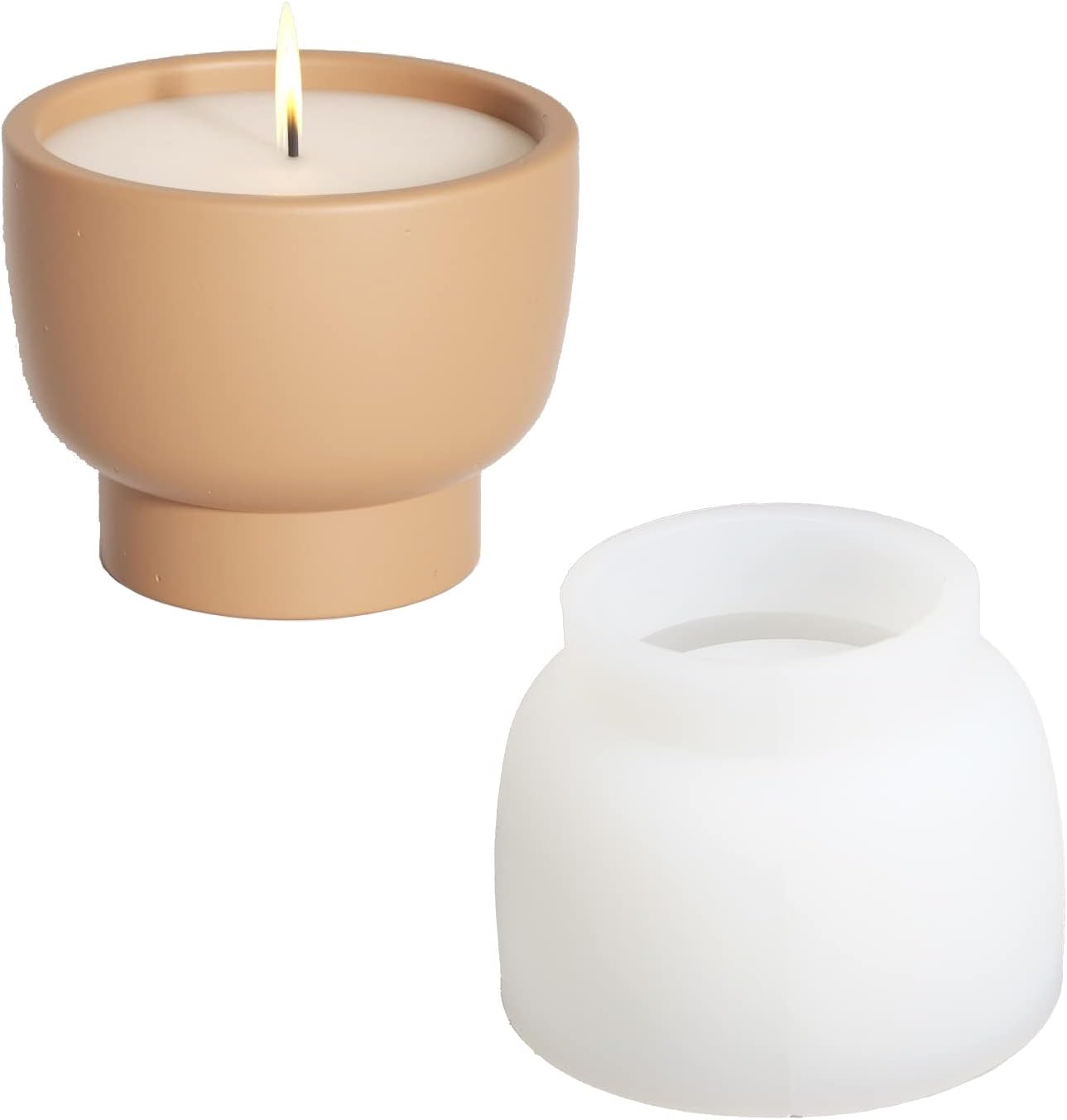 Creative Silicone Candle Vessels Mold Handmade Concrete Candle Jar Mould Round Succulent Flower Pot Making Tool (SH0874)