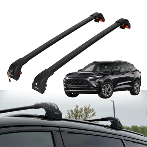 Image of ERKUL Heavy Duty Roof Rack Cross Bars for Chevrolet Chevy Trax 2024-2026 | Upgraded 220 lbs Aero Aluminum Crossbars with Smart Clamp System | Compatible with Flush Rails - Black