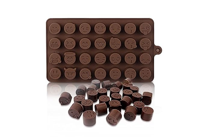 Image of Clazkit Flexible and Reusable Silicone Alphabet, Smiley, Cadbury, Mini Heart, Chocolate Bar and Zigzag Chocolate Molds for Making Chocolate /Candy, Jelly, Cake Decoration - Pack of 6