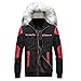 FNKDOR Doudoune Homme Manteaux Hiver Chaud Parka Épais Veste Fausse Fourrure avec Capuche Coupe-Vent Blouson Manteau(B Rouge,L=FR(54))